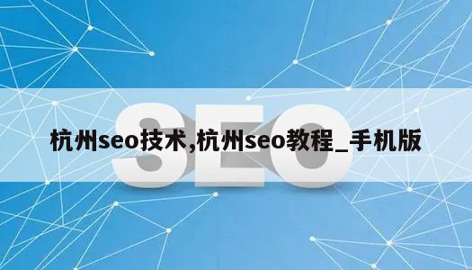 杭州seo技术,杭州seo教程_手机版