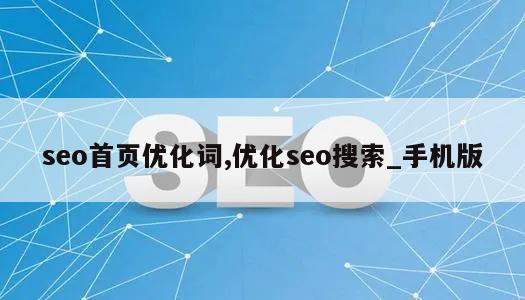 seo首页优化词,优化seo搜索_手机版