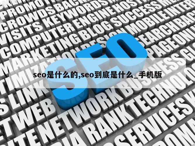 seo是什么的,seo到底是什么_手机版