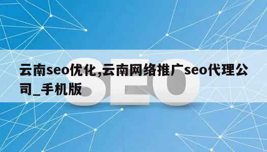 云南seo优化,云南网络推广seo代理公司_手机版