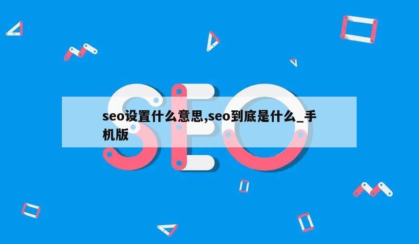 seo设置什么意思,seo到底是什么_手机版