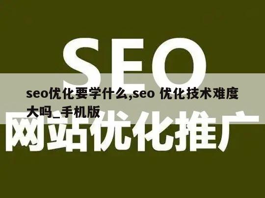 seo优化要学什么