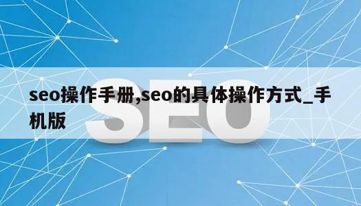 seo操作手册