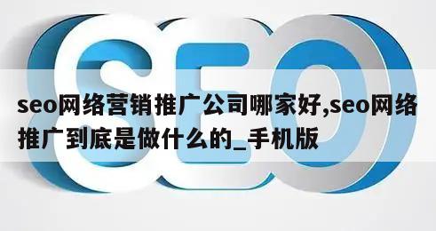 seo网络营销推广公司哪家好,seo网络推广到底是做什么的_手机版