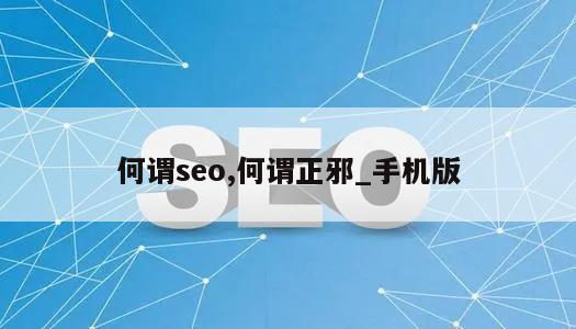 何谓seo,何谓正邪_手机版