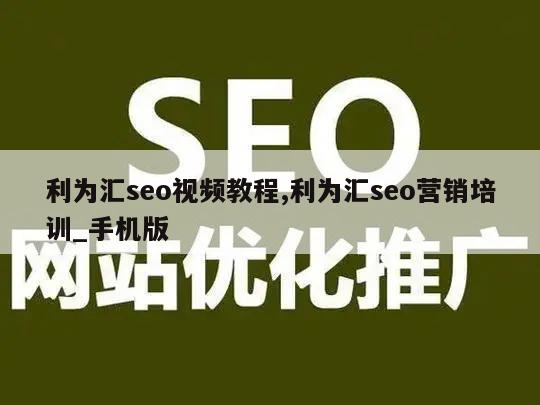 利为汇seo视频教程,利为汇seo营销培训_手机版