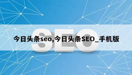 今日头条seo,今日头条SEO_手机版