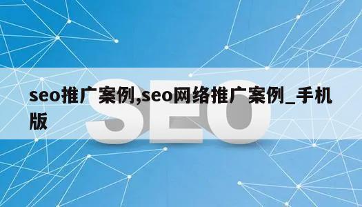 seo推广案例,seo网络推广案例_手机版