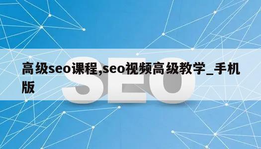 高级seo课程,seo视频高级教学_手机版