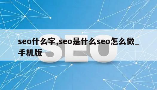 seo什么字,seo是什么seo怎么做_手机版