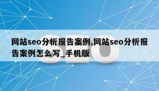 网站seo分析报告案例,网站seo分析报告案例怎么写_手机版