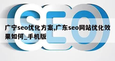 广宁seo优化方案,广东seo网站优化效果如何_手机版