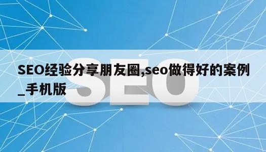 SEO经验分享朋友圈,seo做得好的案例_手机版