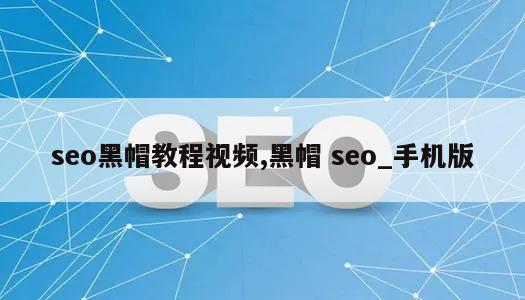 seo黑帽教程视频,黑帽 seo_手机版