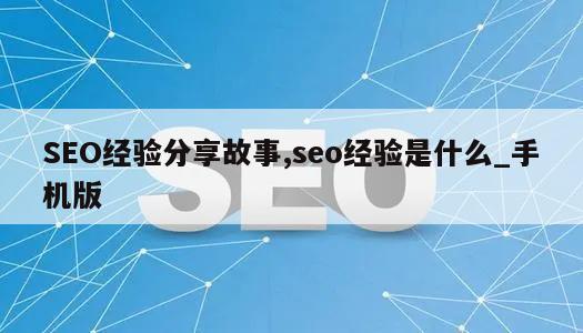 SEO经验分享故事,seo经验是什么_手机版