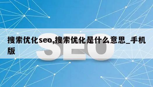 搜索优化seo,搜索优化是什么意思_手机版