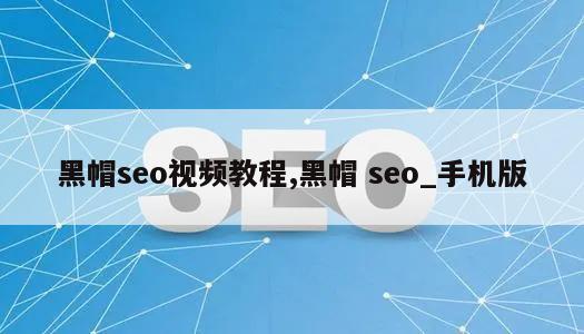 黑帽seo视频教程,黑帽 seo_手机版