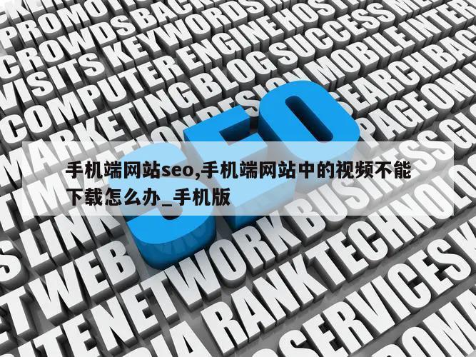 手机端网站seo,手机端网站中的视频不能下载怎么办_手机版