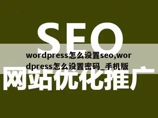 wordpress怎么设置seo,wordpress怎么设置密码_手机版