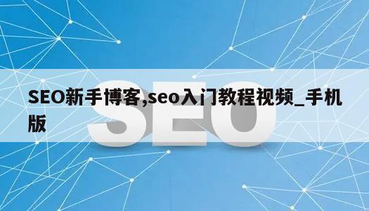 SEO新手博客,seo入门教程视频_手机版