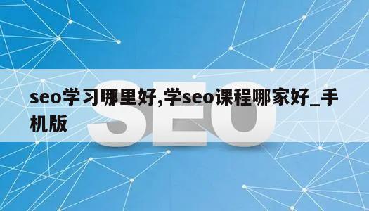 seo学习哪里好,学seo课程哪家好_手机版