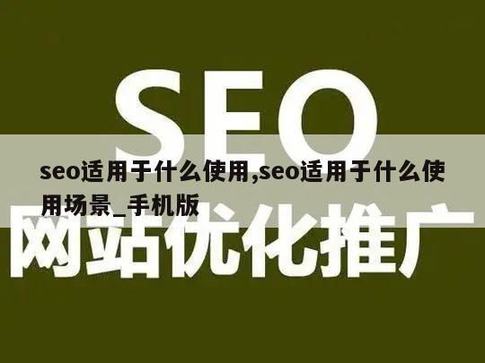 seo适用于什么使用,seo适用于什么使用场景_手机版