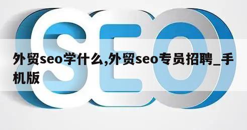 外贸seo学什么,外贸seo专员招聘_手机版