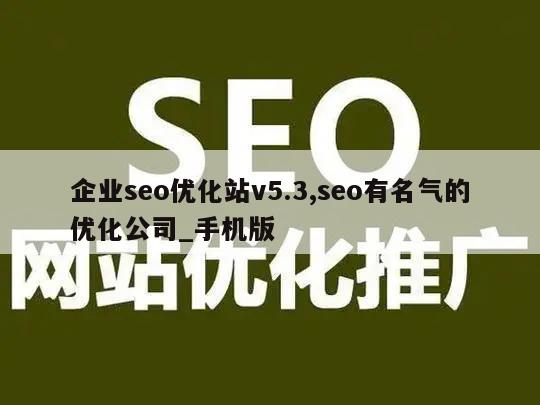 企业seo优化站v5.3,seo有名气的优化公司_手机版