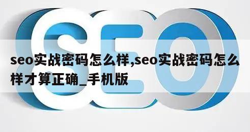 seo实战密码怎么样,seo实战密码怎么样才算正确_手机版