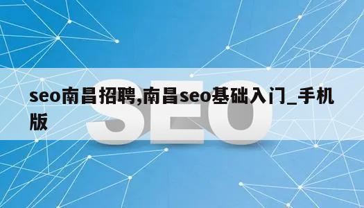 seo南昌招聘